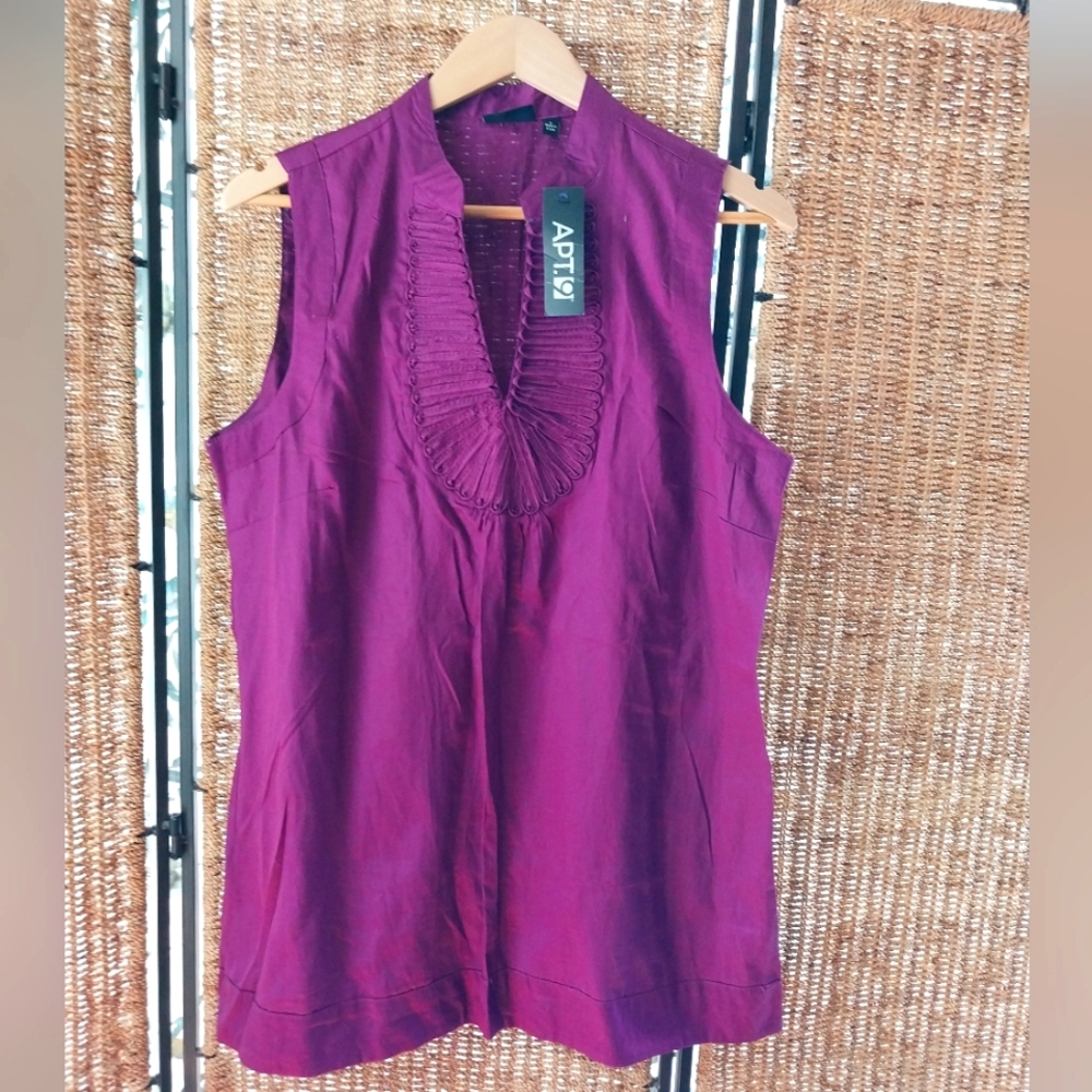 Apt 9 sleeveless cotton bright violet purple top